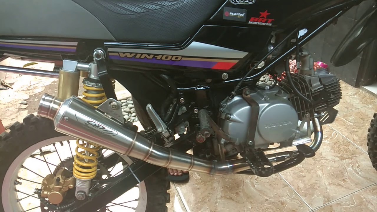 honda win100 adventure, harian, grasstrack 1 - YouTube