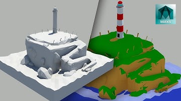Autodesk Maya Speed Modeling Low Poly Island