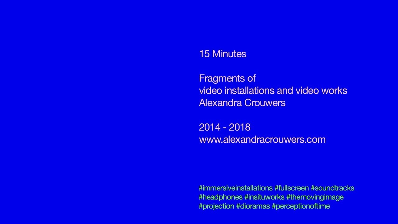 15 Minutes /// Fragments of video installations and video works ...