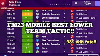 FM23 MOBILE BEST TACTICS FOR CHAMPIONSHIP & LOWER TEAMS | 98% WIN RATE