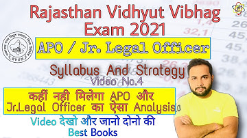 RVUNL EXAM 2021| APO Syllabus | Junior Legal Officer Detailed Syllabus & Strategy | APO Best Books