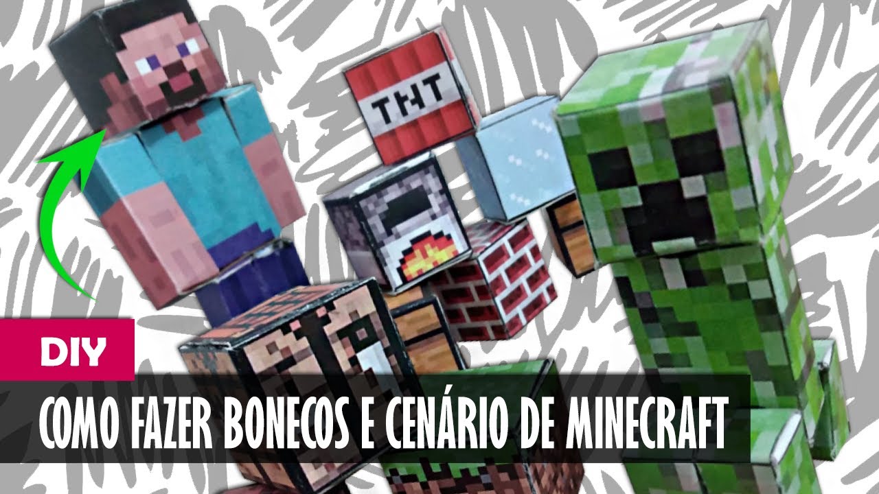 DE PAPEL  Faça o seu Minecraft EM CASA! TUTORIAL - Toy Maker (DIY) 