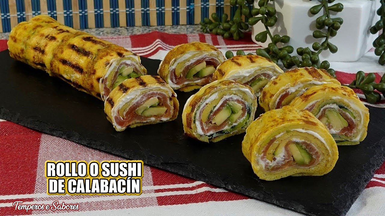 ⁣FANTÁSTICO ROLLO O SUSHI DE CALABACÍN DELICIOSO Y SALUDABLE