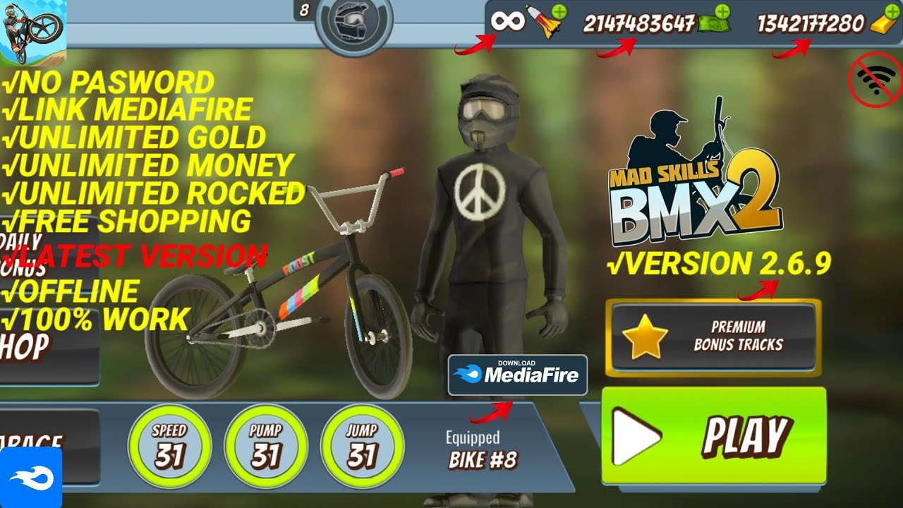 DOWNLOAD MAD SKILLS BMX 2 VERSION 2.6.9 MOD APK NO