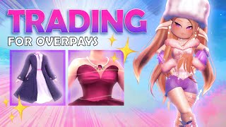 GETTING *OVERPAYS* IN ROYALE HIGH TRADING..?!! ROYALE HIGH SUCCESSFUL TRADES..!! #42