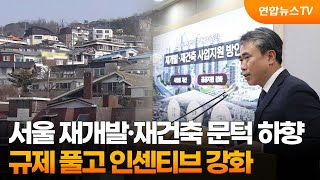 서울 재개발·재건축 문턱 하향…규제 풀고 인센티브 강화 / 연합뉴스TV (YonhapnewsTV)