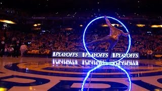 SpinFX LED Cyr Halftime Show for the Warriors - NBA Playoffs 2017