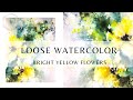 Intuitive Watercolor Of Bright Yellow Flowers