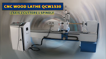 JINAN QUALITY CNC CNC Wood Turning Lathe QCW1530 with 1 axis 2 cutters 1 spindle