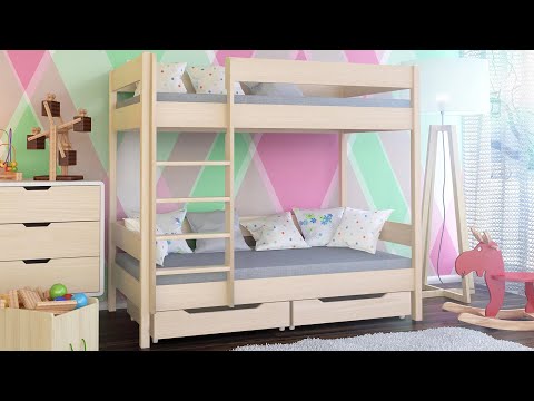 Wideo: Łóżka piętrowe dla dzieci wykonane z litego drewna