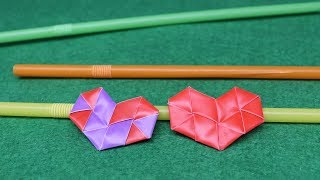 DIY Сердечко из трубочек - Как сделать соломенное сердце DIY Сердечко из трубочек - Как сделать соломенное сердце