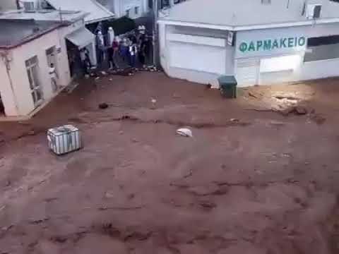 Floods in Mandara Greece