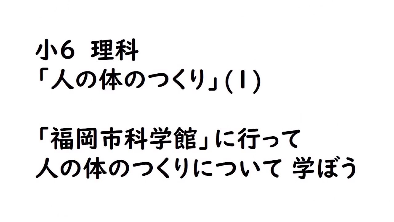 小６理科 体のつくりとはたらき Youtube