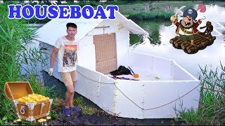 House - boat from Styrofoam - DIY