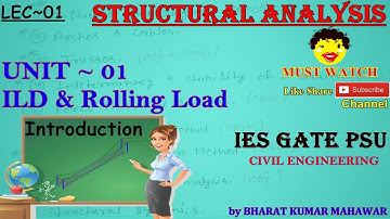 Structural Analysis~Lec 01~U1~ILD & Rolling Load (Introduction) by Bharat Kumar Mahawar