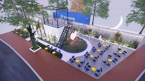 Thiết kế quán cafe container sân vườn độc đáo