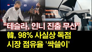 &quot;테슬라, 인니 진출 무산&quot; 한, 98% 사실상 독점~ 시장 점유율 &#39;싹쓸이&#39;