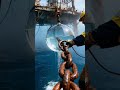 Okyanusun 20 Metre Altında Cam Küre Ev İnşa Ettik! 🌊🏗️💎#underwaterhome #oceanlife #diy #4k