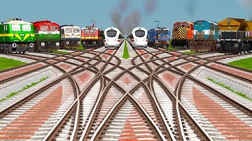 Top 10 🎮 Trains Crossing On Bumpy & Crazy Railroad Tracks | Train Games | train simulator classic