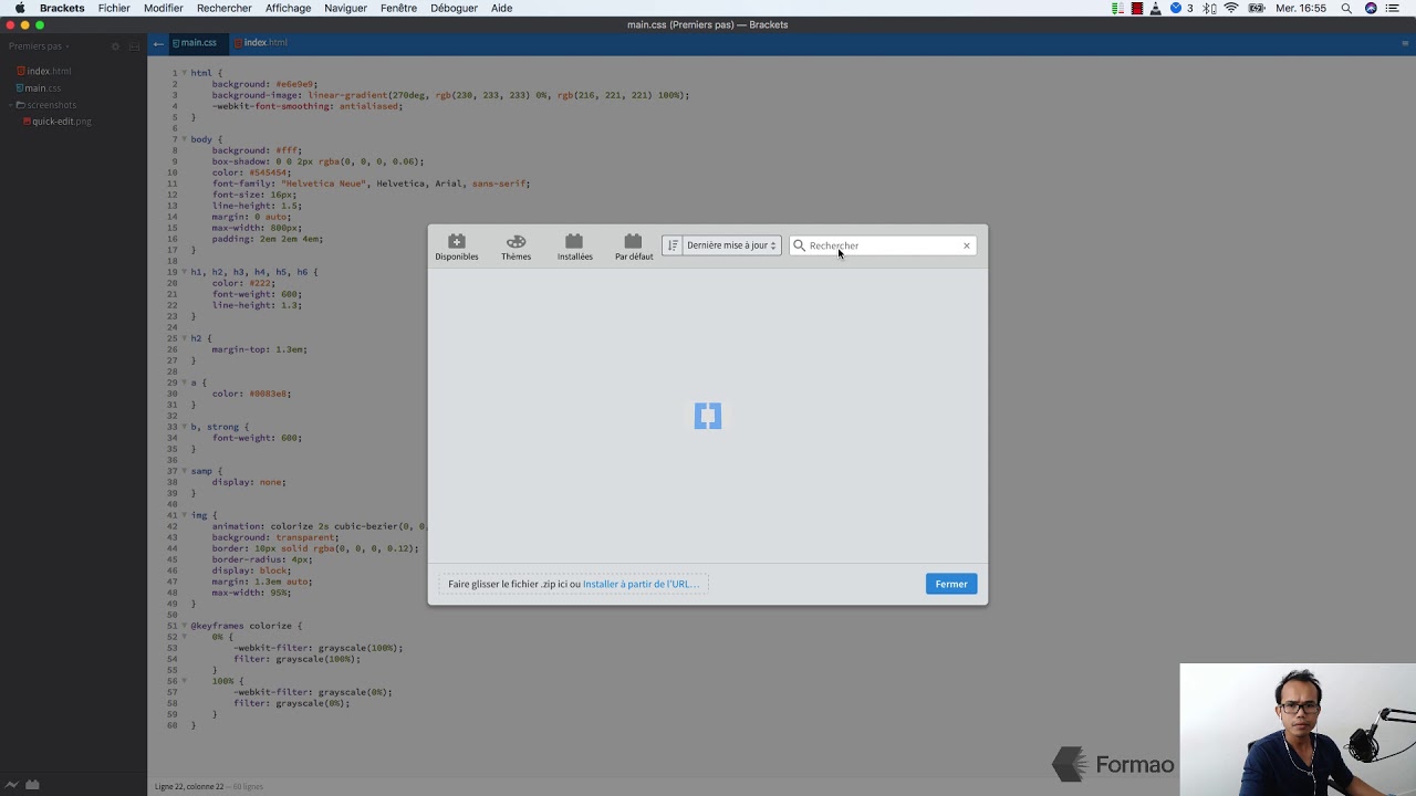 02 Tutorial HTMLCSS Installer des extensions de Bracket YouTube