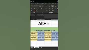MS Excel Sum Shortcut #msexcel #exceltips #ytshorts #viral #msexceltutorial #asmr #subscribe