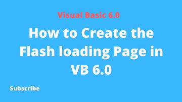 How to Create the Flash loading Page in VB 6 0 | Video Tips