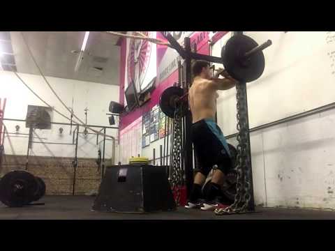 Snatch DL with eccentric lowering and box front squats 44lbs of chains