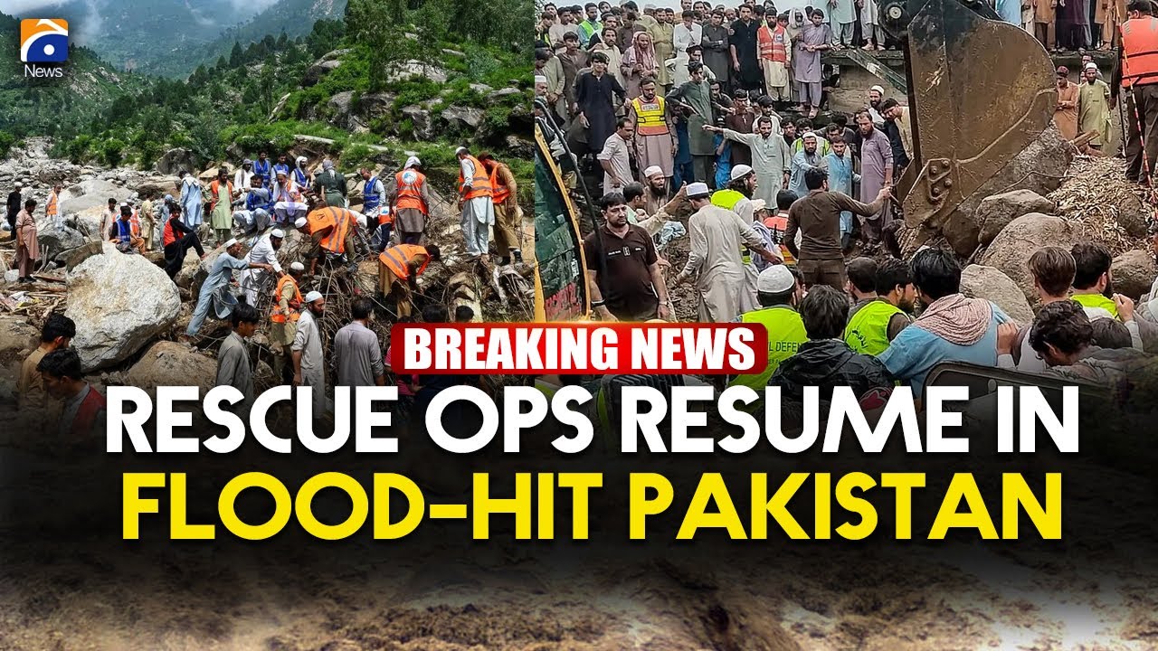 Pakistan resumes rescue operations in flood-hit areas | Geo News English