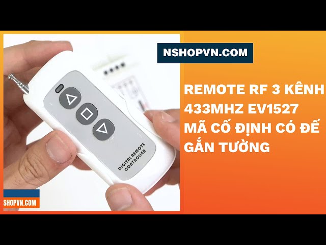 Remote RF 3 kênh 433Mhz EV1527 mã cố định có đế gắn tường (Q4S5)#Shorts