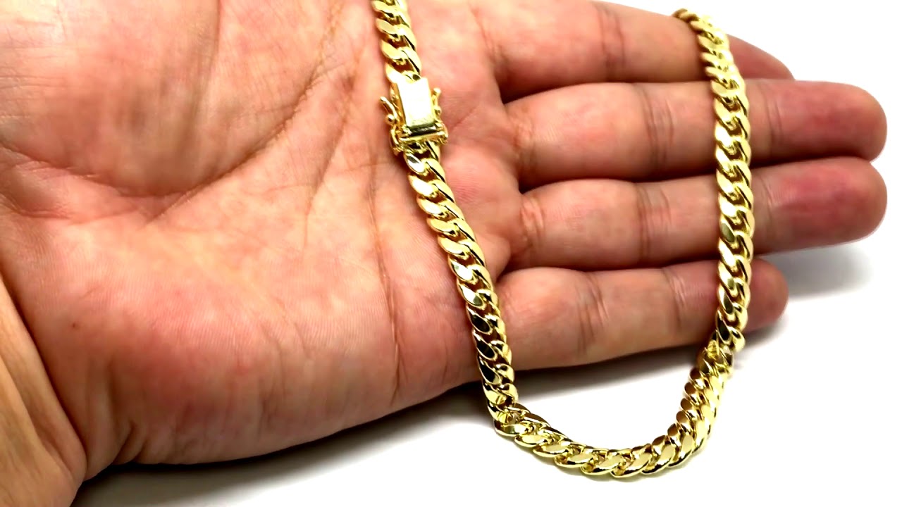 14k Yellow Gold Miami Cuban Link Chain 