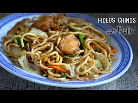 Fideos chinos con pollo y verduras