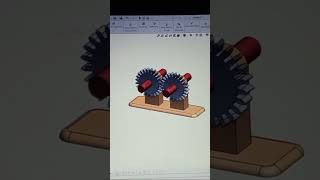 Gear mechanical mechanisms & motion study for begineers #solidworks#shorts.
