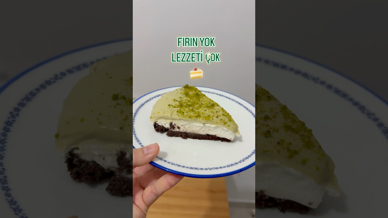 Antep fıstığı kremalı pişmeyen pratik cheesecake tarifi #cheesecake #antepfıstığı kreması#tatlıkrizi