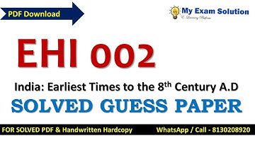 EHI 002 Important Questions with Answers In English | IGNOU Exam Guess Paper #ignouexammaterial
