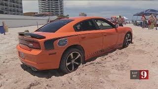 Video: Soft sand poses issues for drivers on Volusia County beaches screenshot 1