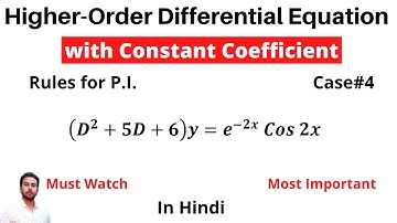 Higher Order Linear Differential Equation with Constant Coefficient ll Particular Integral in Hindi