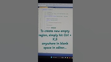 Creating regions in VS2022 #ytshorts #shorts #vs2022 #csharp #coding #shortcuts #regionsincode