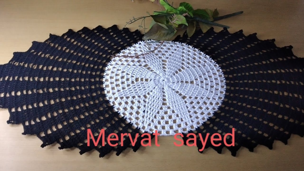 مفرش كورشيه بيضاوي/مفرش كورشيه النجمة/مفرش كورشيه سهل   TAPET CORCHE#مفرش كورشيه