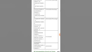 AP Intermediate Second Year Exam Time Table 2022-2023 #exams #shorts