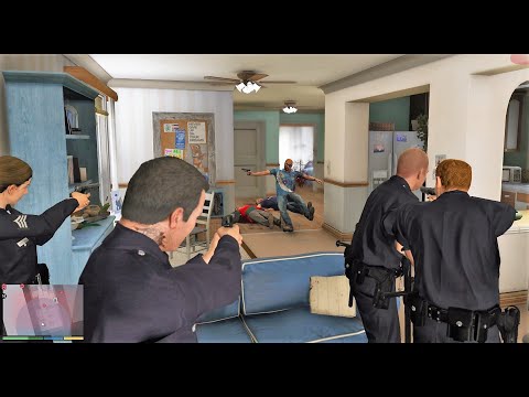 GTA 5 - Police Michael And The LSPD VS Martin Madrazo's Gang (GTA 5 Funny Moments)