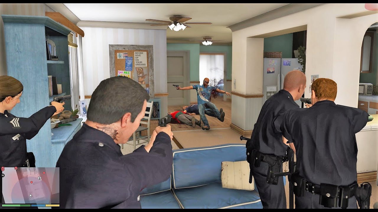 GTA 5 - Police Michael And The LSPD VS Martin Madrazo's Gang (GTA 5 Funny Moments)