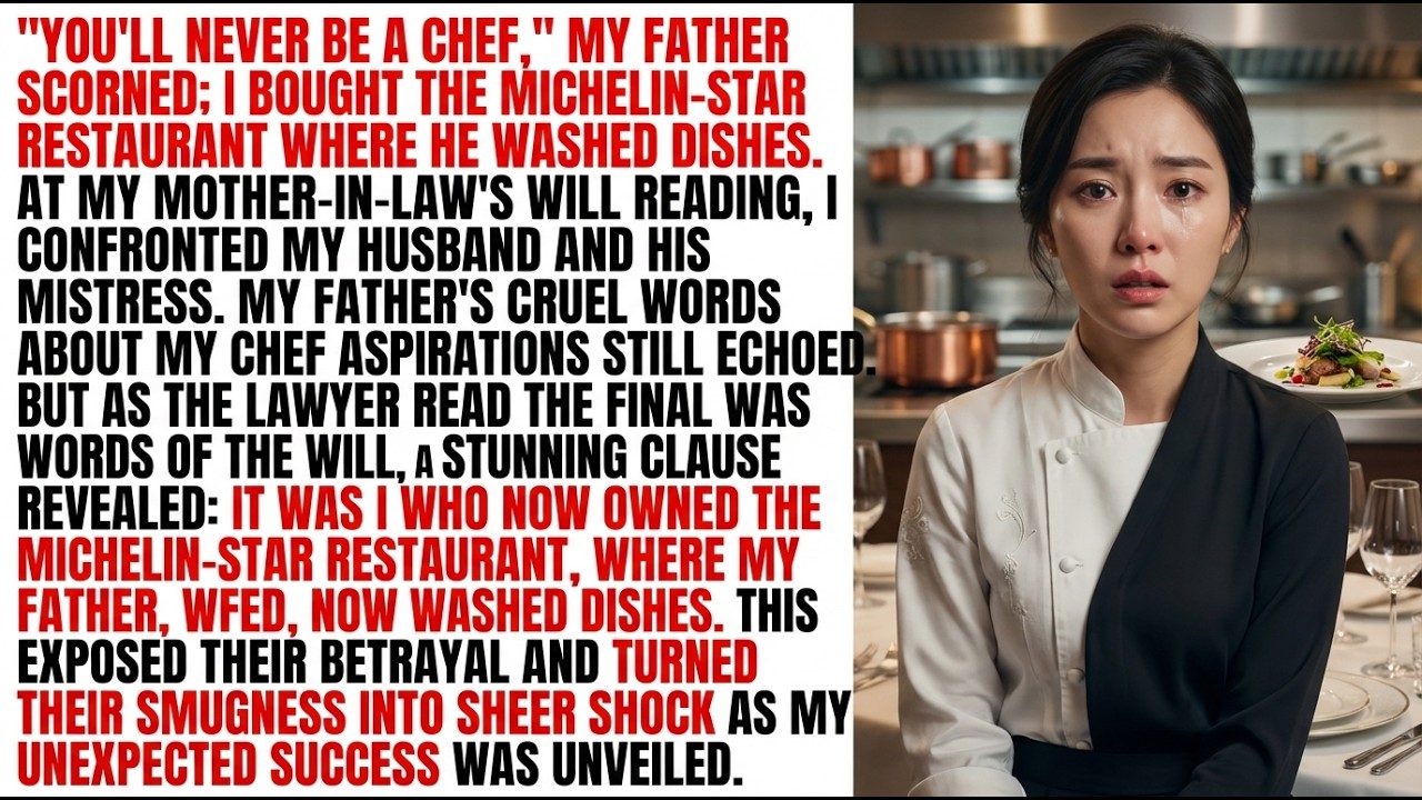 You'll never be a chef my father said contemptuously; I bought the restaurant where he washed dishes