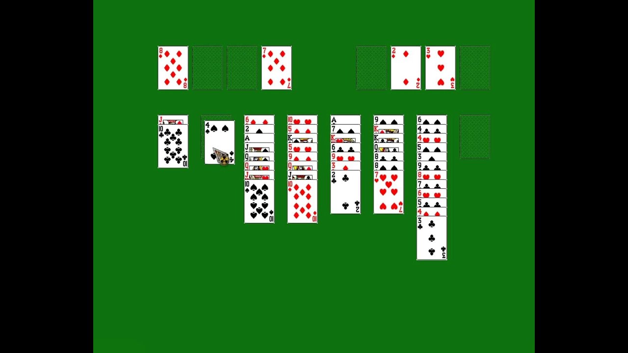 Пасьянс "Свободная ячейка" ("Солитер") - YouTube