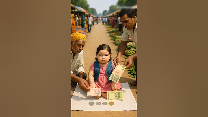 cute baby girl is begging in the market 😢 #ai #cute #baby #mother #poor  #market