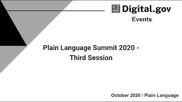 Plain Language Summit 2020 - Third Session