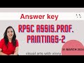 Rpsc assistant professor answer key paintings  2