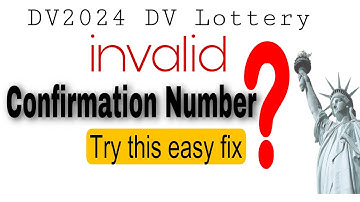 Invalid Confirmation Number?? How to Fix it| DV2024