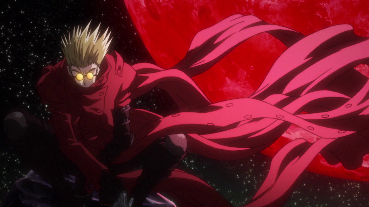 Xogunato dos Animes - #26 TRIGUN 1998 Conta a história do tufão humanóide  Vash o estouro da boiada (Brasil) , バッシュ ザ スタンピード bashu za  sutanpido(Japão), ou Vash the Stampede (Estados Unidos).