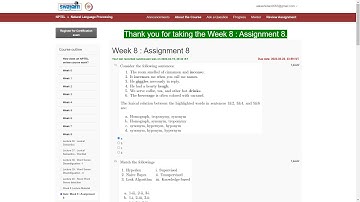Assignment 8 | Natural Language Processing (NLP) - IIT KGP | NPTEL -2K23 | Artificial Intelligence