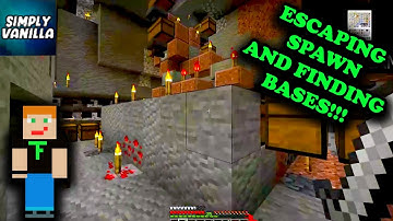 ESCAPING SPAWN AND FINDING SECRET BASES ON THE SIMPLY VANILLA MINECRAFT ANARCHY SERVER Ft. Razi! EP1